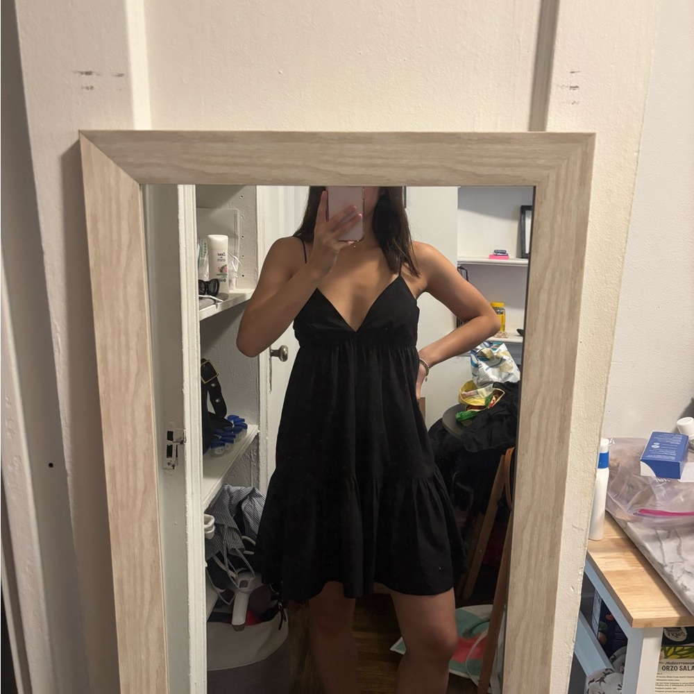 Zara Black Spaghetti Strap Mini Sundress